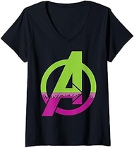Womens Marvel Avengers Hulk Costume Fill Logo V-Neck T-Shirt