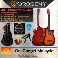 38 inch Acoustic Guitar Package(COMBO Set/ Gitar Akustik/ Standard Guitar Acoustic/ Cutaway/ Starter Pack / Gitar Kapok)