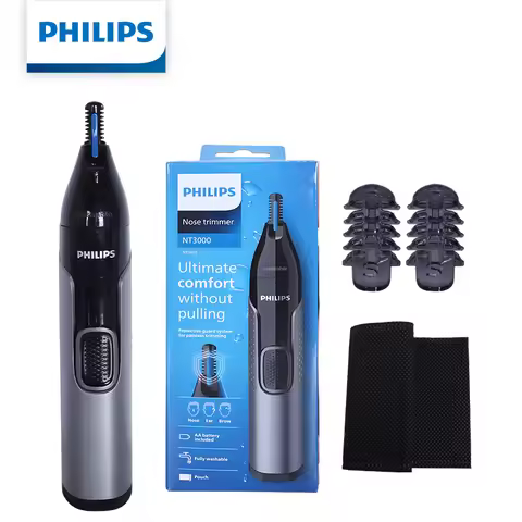 Philips NT3650/16 Nose & Ear Hair Trimmer Painless Precision Grooming for Nose Ears Eyebrows with Du