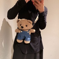 可 Little Bear Doll One-Shoulder Small Japanese Cartoon Plush Mini Cross-body Mobile Phone 25.9.11