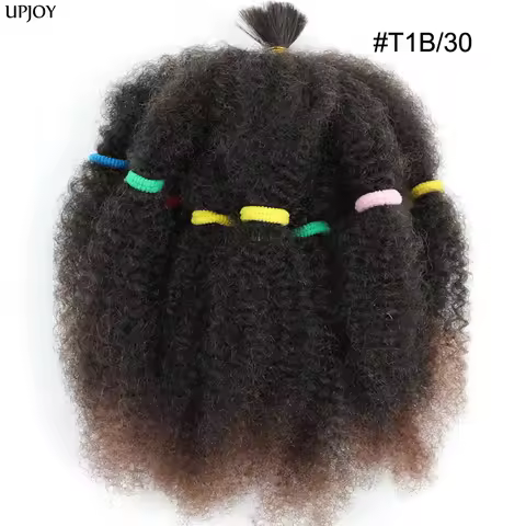 Afro Kinky Curly Hair Bulk Synthetic 12inch Ombre Marley Twists Braiding Hair #1B 4 27 30 33 99J Gre