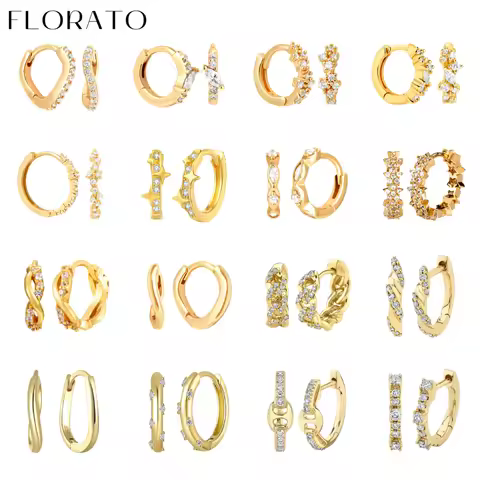 18K Gold-Plated Gold Earrings For Women 925 Sterling Silver Ear Needle Zircon Crystal Earrings Luxur