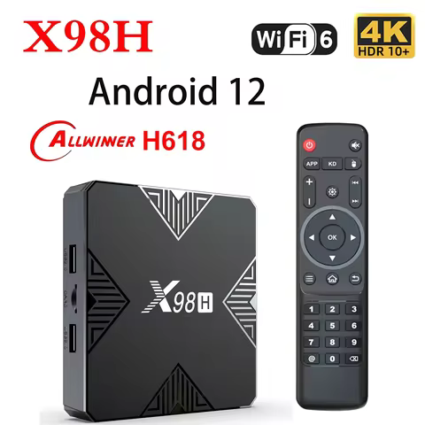 X98H Android 12.0 Allwinner H618 100M LAN Dual Wifi6 2.4G 5G 4K Media Player 4G 32G H.265 HDR Set To