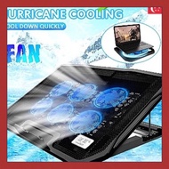 [Ready]6 Fans Laptop Cooling Pad 17 16 15 14 Inch Adjustable Height Stand Gaming Laptop Cooling Pad Dual USB LED Light
