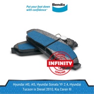 Bendix Front Brake Pads - Hyundai i40, i45, Hyundai Sonata YF 2.4, Hyundai Tucson ix Diesel 2010, Ki