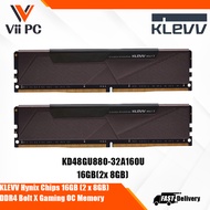 KLEVV Hynix Chips 16GB (2 x 8GB) DDR4 Bolt X PC4-25600 3200MHz CL16 XMP 2.0 Non-RGB Gaming OC Memory (KD48GU880-32A160U)