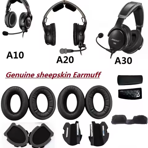 Genuine sheepskin Ear Pads for Bose A10 A20 A30 Aviation Headset Replacement Earmuffs Ear pillows Ea