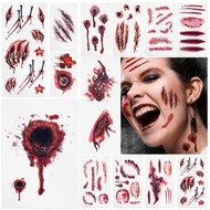 Halloween Zombie Scars Tattoos,Zombie Makeup, Halloween Temporary Tattoos Fake Scars Makeup Vampire 