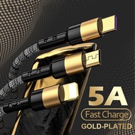 5A fast charging 3-in-1 USB data cable 3-in-1 fast charging 3-in-1 USB charger cable fast charging c