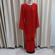 New Item Baju Kurung Moden Chiffon Manik Sulam Labuci - Ready Stock