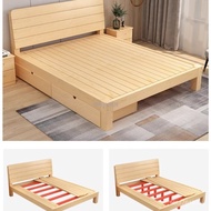 Double Bed Full Simple 2m Rental Room Modern 1 Simple Pine Economical Single Bed 9G6C