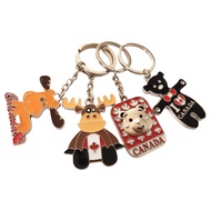 Metal Keychain Canada Travel Souvenir Key Ring Canada Bear Cartoon Pendant