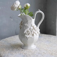 cod Heavy Sculpted Hand Pinch Rose Vine Cream-white Elegant Vase/Cold Water Tank Decoration