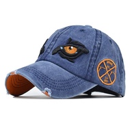 New Style Popular Cartoon Eyes Face Embroidered Baseball Cap Washed Embroidered Eyes Cap U0JR