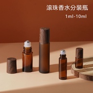 20 Perfume Essential Oil Wood Grain Plastic Caps 1ml 2ml 3ml 5ml 10ml Brown Roll-On Bottle Glass Emp