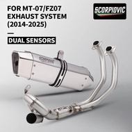 MT07 exhaust Motorcycle Exhaust full system For MT-07 FZ-07 2014 -  2025 Stainless Steel Front Link 
