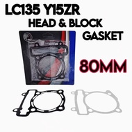LC135 LC 135 Y15 Y15ZR HEAD BLOCK GASKET 70MM 72MM 73MM 74MM 76MM 78MM 80MM HEAD & BLOCK GASKET LEO 