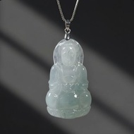 冰種翡翠觀音菩薩項鍊 14K金墜頭 | 天然緬甸玉翡翠A貨 | 送禮