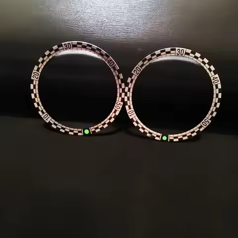 Mod Watch Parts 38mm Black Blue Green Luminous Bead Aluminum Rally Bezel Insert For SKX 6105 NH35 NH