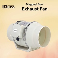 BSBOSS Exhaust Fan Diagonal Flow Pressurized Duct Fan For Bedroom, Living Room & Toilet (4-8")
