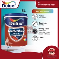 5L Dulux Weathershield Roof Paint ICI Roofshield Reflect Heat Cat Atap Genting Cat Rumah