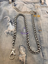 Rantai Titanium Pengaman Dompet Model Anyam Jalin Anti Karat / Rantai Celana Pria Punk Emo Rantai Sk