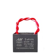 5pcs CBB61 450V Run Capacitor 2UF Motor Starting Running Capacitor Suitable for Starter Ceiling Fan