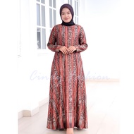 Gamis Dress Women's Gamis Dress with Premium Los Denim Batik Motif, Large Jumbo Size Jubah Muslimah 