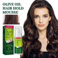 【YL】60ml Olive Oil Hair Styling Mousse Moisturizing Organic Hair Foam Mousse For Long-Lasting Hair Setting Mousse For Curly Hair