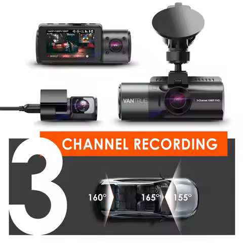Vantrue N4 3 Channel 4K Dashcam 4K+1080P Front and Rear Dash Camera IR Night Vision 24 Hours Parking