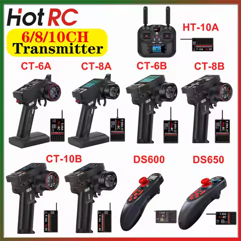 HOTRC 2.4GHz 6/8/10CH Transmitter CT-6A DS-650 CT-8A CT-10B HT-10A with F-06A F-08A F-10A Receiver f