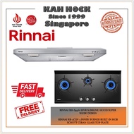 RINNAI RH-S95A-SSVR SLIMLINE HOOD + RINNAI RB-3CGN 3 BURNER BUILT-IN HOB BUNDLE