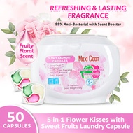 *Local Brand Maxi Clean* 5in1 Flower Kisses Laundry Capsule 50 Pods/New Stronger Scent/Detergent