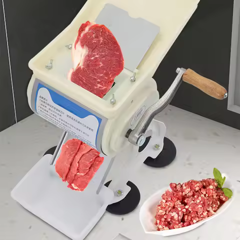 Household Meat Grinder Cutter Stainless Steel Hand-cranked Slicer Beef Shredded Machine Manual Slice
