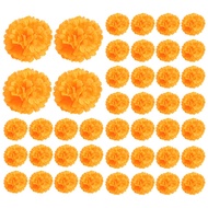 (NFHU) 3.9inch Marigold Flowers Artificial Day of the Dead Flower 50Pcs Fake Marigold Flowers for Ma