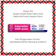 Voucher Tri AON Kuota 40GB | Berlaku Jabodetabek Banten Karawang Sukabumi
