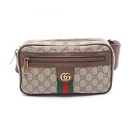 【二手】Gucci Ophidia GG 腰包，GG Supreme，574796，米色/ブラウンPVC 塗層帆布皮革
