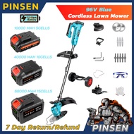 Mesin Rumput PINSEN 96V Battery Lawn Mower Cordless Grass Cutter Electric Grass Trimmer Rechargeable
