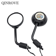 Motorcycle Rear view Mirror With LED light 8 10MM Motorbike Side mirror 12V Universal For Zontes 310