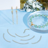 UNICRAFTALE 80Pcs Curb Chain Extension 45~52mm End Chains Stainless Steel Extension Chain Golden Cha