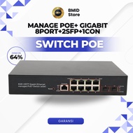 Switch Managed PoE+ Switch 8 Port Gigabit + 2 SFP Uplink – 802.3af/at