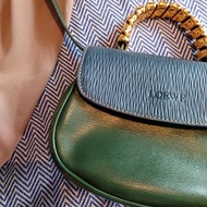 稀有中古 Loewe 蛇骨藍綠 南瓜包手挽袋手拿包手提包斜挎包單肩包