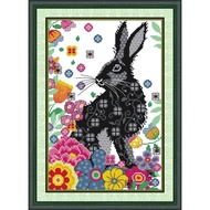 Joy Sunday Stamped Cross Stitch Ktis DMC Threads Chinese Cross Stitch Set DIY Needlework Embroidery Kit-Printed Bunny