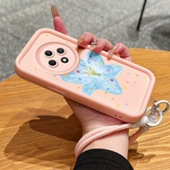 Case For OPPO Reno 12F 4G 12F 5G F27 5G Phone Flower Silicone Strap