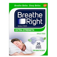 Breathe Right Extra Strength แถบแผ่นแปะ จมูก เพื่อความโล่งสบายจมูกขณะการนอนหลับ