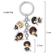【DT】Anime Keychain Attack on Titan Men Car Key Chain Women Bag Pendant Accessories shingeki no kyojin Cartoon Key Ring Friends Gifts hot