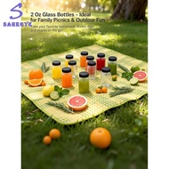 15 Pcs 2 Oz Glass Juice Shot Bottles with Black Caps &amp 15 Labels Small Wellness Ginger Shot Glass