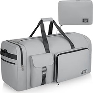Travel Duffle Bag for Men and Women, 34” Large Duffle Bag for Traveling with Shoes Compartment, Fold
