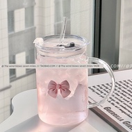 bottle water bottle Glass Household Water Cup Office Girl Heart Straw
