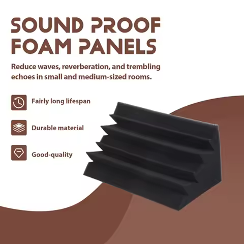 New 8 Pack Of 4.6 In X 4.6 In X 9.5 In Black Soundproofing Insulation Bass Trap Acoustic Wall Foam P